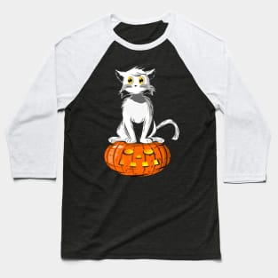 Cat with the Pumpkin Baseball T-Shirt